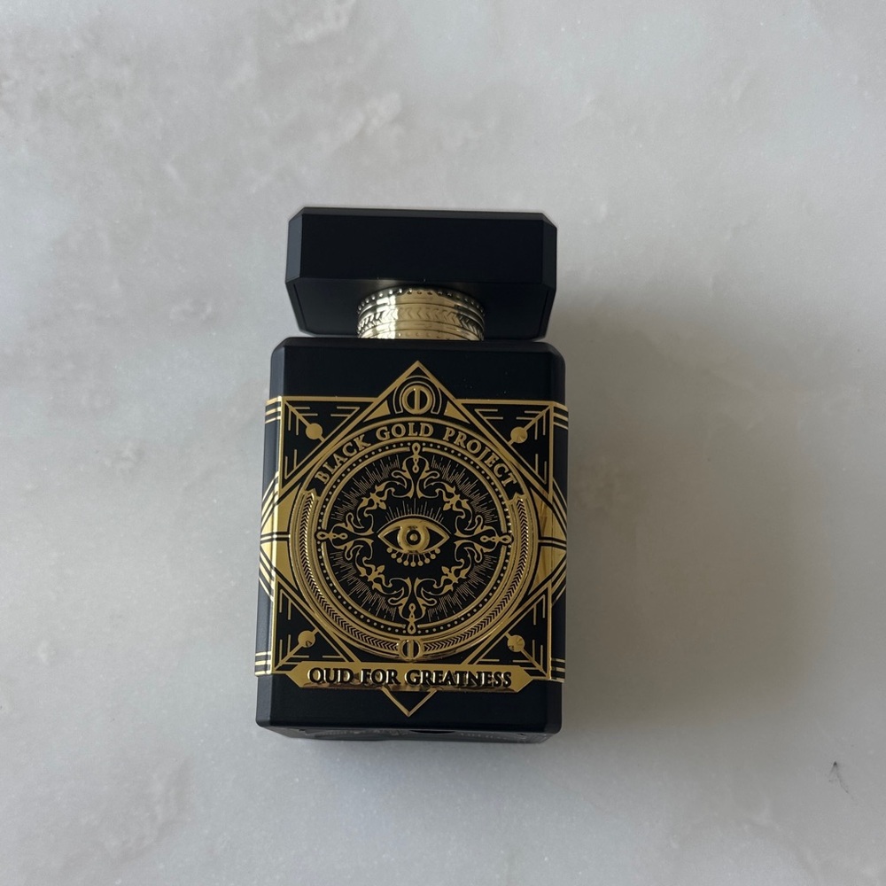 Luxurious Black and Gold Perfume